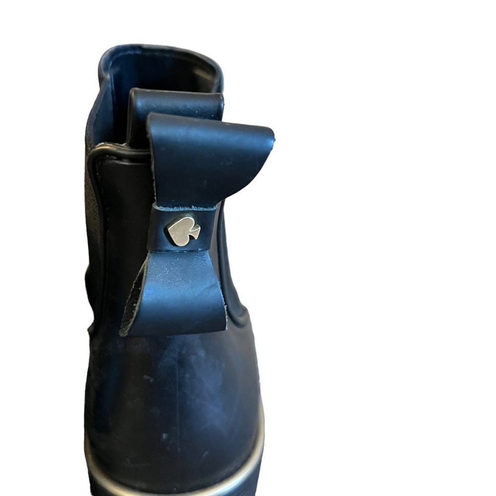 Kate Spade black women’s bow detail ankle rain boots SZ 7 - Picture 4 of 8